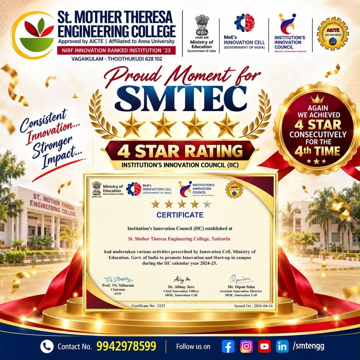 IIC 4 Star Ranking for the 4th Time
